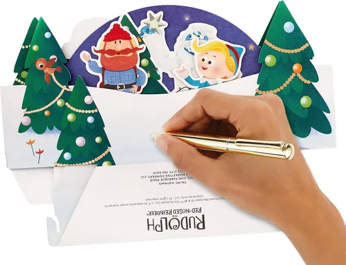 Vista 4 de Hallmark Paper Wonder Tarjeta Emergente de Navidad (Rudolph the Red Nosed Reindeer)