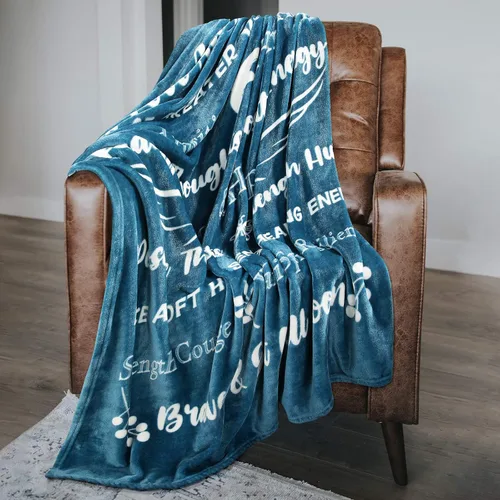Vista 10 de MACEVIA Regalos para el cáncer de mama para mujeres, manta reversible de forro polar Sherpa para curación, súper suave y cálida, regalo