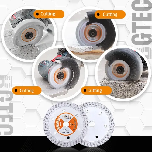 Vista 4 de BGTEC Hoja turbo de granito de diamante, disco de corte de 3 pulgadas/2.953 in para hormigón, hormigón reforzado, piedras artificiales duras