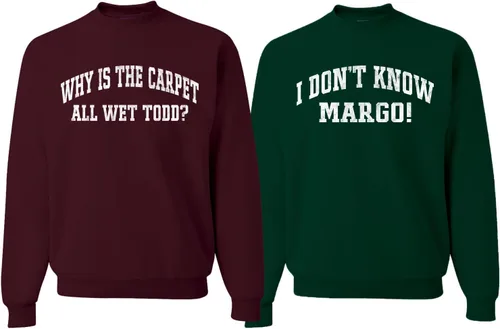 Vista 18 de Wild Bobby Why is The Carpet All Wet Todd Margo - Sudaderas con gráfico de Navidad para parejas