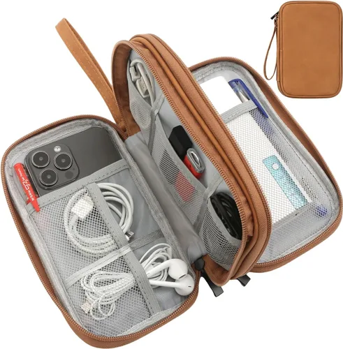 Vista 19 de CAAORDKSO Bolsa Organizadora de Electrónicos para Viaje, Estuche Pequeño Organizador de Cables Impermeable, Bolsa de Accesorios, Estuche Electrónico