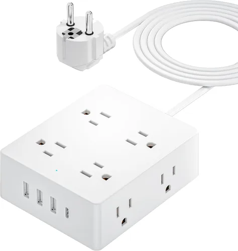 Vista 9 de Olcorife PD25W Mini adaptador de viaje, adaptador de corriente universal con 2 USB-C 1 USB-A, adaptador de enchufe internacional, esenciales