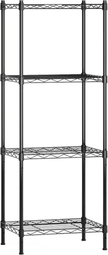 Vista 12 de Estantes de almacenamiento de 3 niveles, estantería de alambre de metal, estante ajustable resistente para despensa, cocina, garaje y lavandería