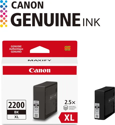 Vista 2 de Canon PGI-2200XL Depósito de tinta negra de pigmento genuino, compatible con impresoras IB4120, MB5420, MB5120, IB4020, MB5020 y MB5320 (opcional)