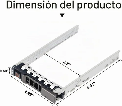 Vista 2 de Bandeja de disco duro Caddy 8FKXC 08FKXC Soporte de disco duro 2.5" Montaje