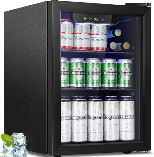 Vista 10 de Antarctic Star Refrigerador de Bebidas de 18L, Enfriador de 24 Latas, Mini Refrigerador con Compresor Silencioso, Luz LED, Refrigerador Pequeño
