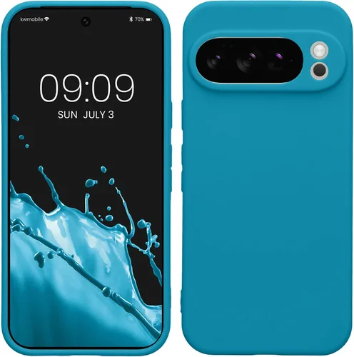 Vista 168 de kwmobile Funda compatible con Google Pixel 9 - Funda protectora delgada de TPU para teléfono - Acabado mate suave - Piedra antigua