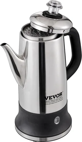 Vista 4 de VEVOR Cafetera Eléctrica de 12 Tazas con Percolador, Cafetera de Acero Inoxidable 304 con Función de Mantenimiento en Calor y Mango Resistente al