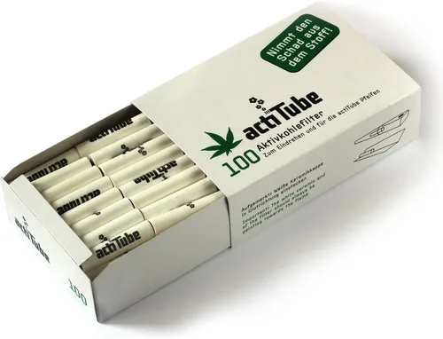 Vista 2 de actiTube Filtros de tubo de carbón activado – 0.331 in x 1.378 in – Se adapta a vástagos de tubo de 0.354 in – 100 unidades – Puntas de filtro