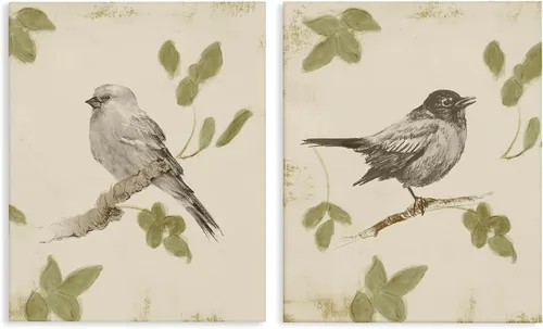 Vista 8 de Stupell Industries Pinturas pacíficas de naturaleza animal con pájaros azules encaramados, lienzo, 16 x 20 Stupell Industries · By Julia Purinton