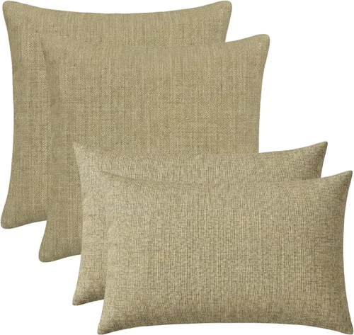 Vista 21 de RSH DECOR: Sunbrella Juego de 4 almohadas lumbares y cuadradas 20 x 12 pulgadas y 17 x 17 pulgadas Tela resistente al agua y a la decoloración