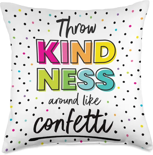 Vista 5 de Carson Dellosa Education Happy Place Kindness Around Like - Almohada de confeti, 16 x 16 pulgadas, multicolor