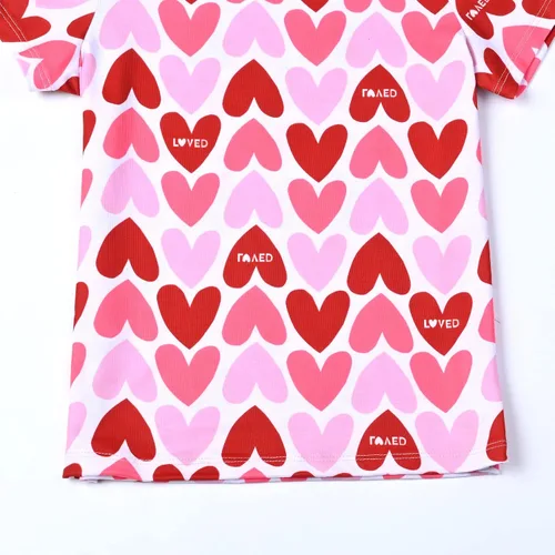Vista 4 de QPANCY Pijamas de verano para niñas, conjuntos de pijamas de manga corta para dormir de verano