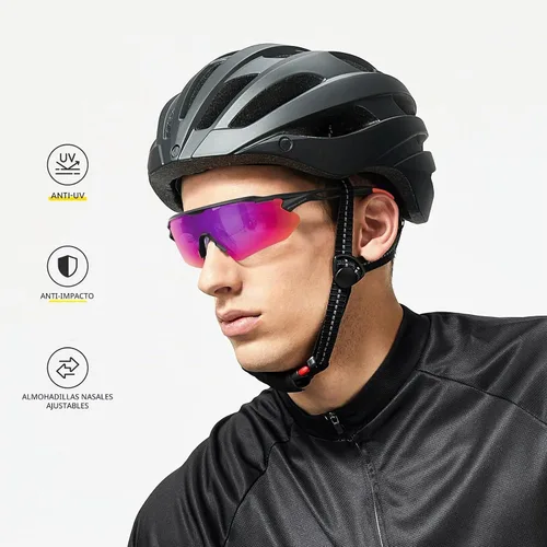 Vista 2 de Cycling Glasses, TR90 Unbreakable Frame Polarized Anti-UV400 Sports Sunglasses