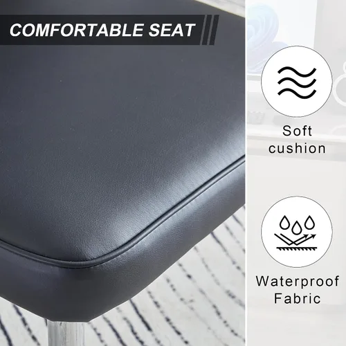 Vista 5 de Modern Minimalist Dining Chairs Set of 4, PU Cushion Curved Backrest, Electroplated Metal Legs, for Dining Room Kitchen Table Seating Chair Sets