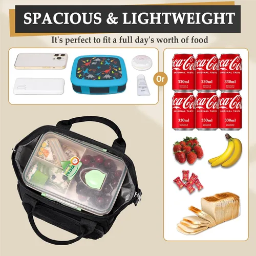 Vista 5 de TuErCao - Bolsa de almuerzo pequeña, ligera y aislada para mujer; para trabajo, portátil, suave enfriador para pícnic, viajes, viajes por carretera