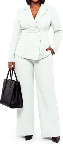 Vista 12 de CXXQ Conjunto de 2 piezas para mujer, talla grande, para negocios, casual Negro