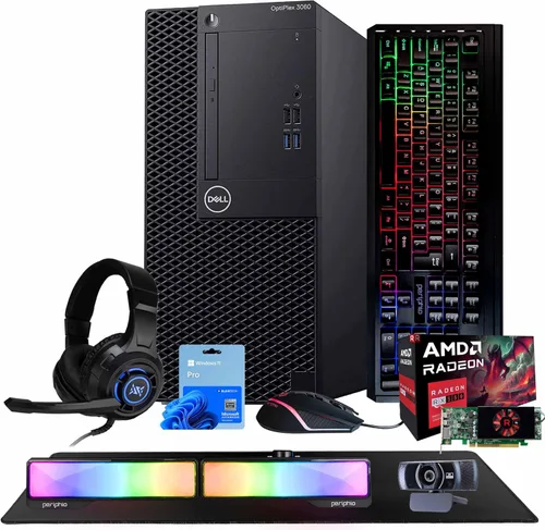 Vista 9 de Dell OptiPlex 3060 Torre PC Intel Core i5-8500 32 GB de RAM SSD de 1 TB NVME M.2 de 250 MB Nvidia RX 550 4GB Windows 11 Pro WiFi BT