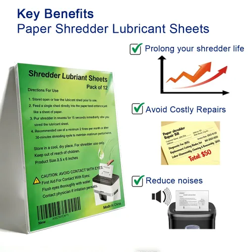 Vista 5 de Paquete de 12 hojas de lubricante para trituradora de papel con epoxisoysoybeanoil (ESO) para trituradora lubricante para afilar cuchillas, reducir