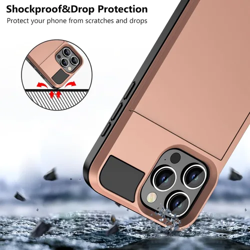 Vista 6 de Vofolen Funda para iPhone 16 Pro con tarjetero y cartera