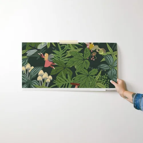 Vista 7 de Spoonflower Muestra de papel tapiz extraíble - Bosque de hadas del bosque extra grande rosa naturaleza niños caprichoso bebé personalizado