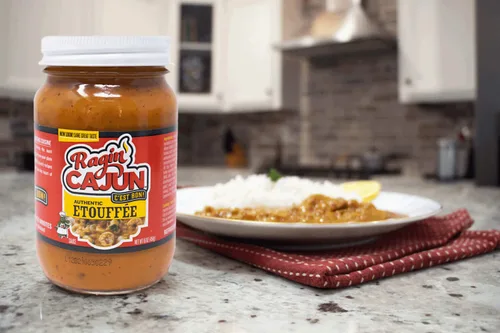 Vista 6 de Ragin' Cajun Etouffée - Tarro de 16 onzas, paquete de 4, totalmente cocido, auténtica salsa criolla de Luisiana para camarones y pollo