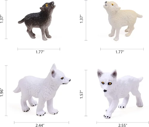 Vista 6 de RESTCLOUD Conjunto de 8 figuras de juguete de lobo de lobos y animales