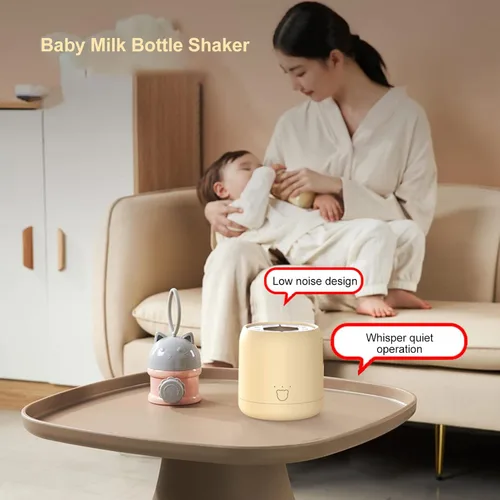 Vista 2 de Mezclador eléctrico de leche para bebés con carga USB automática en polvo, mezclador eléctrico portátil de bajo ruido, mezclador de leche para bebés