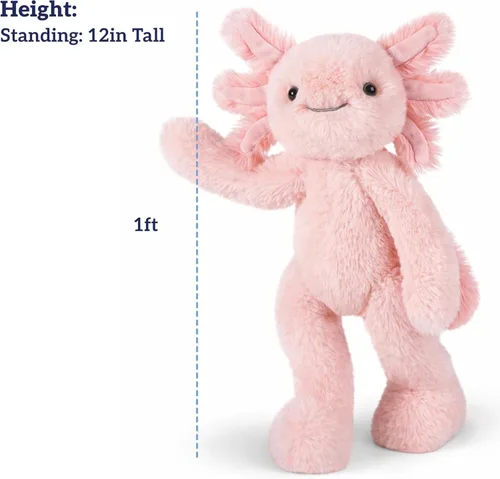 Vista 3 de Vermont Teddy Bear Axolotl - Animal de peluche de 12 pulgadas Suave y lindo juguete de peluche de ajolote Diseñado con amor en los Estados