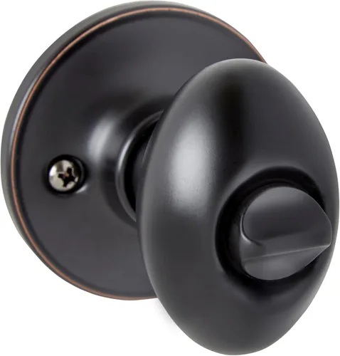 Vista 3 de Delaney Callan Hardware - Pomo de puerta de entrada Carlyle, se adapta a puertas de 1-3/8 a 1-3/4 pulgadas de grosor, borde de acabado de bronce
