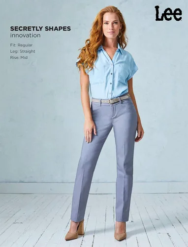 Vista 3 de Lee Secretly Shapes - Pantalones para mujer, de corte regular y pierna recta