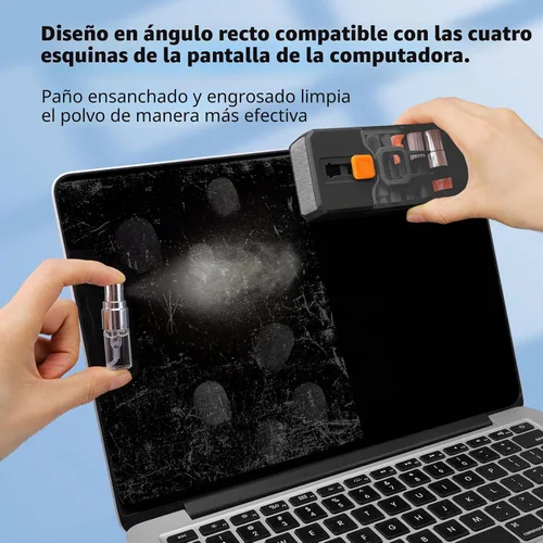 Vista 3 de Ordilend Kit de limpieza de teclado, limpiador de laptop, kit de limpieza de cámara de computadora todo en uno, herramienta de cepillo, limpiador