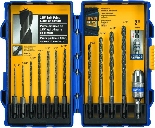 Vista 4 de IRWIN Tools 1881322 Impact Performance Series Broca de óxido negro de punta dividida de 135 grados, 10