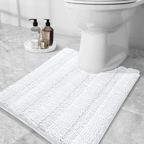 Vista 178 de Grandaily Alfombras de baño de felpilla a rayas de 24 x 16 pulgadas, extra gruesas y suaves, absorbentes, parte trasera de goma, alfombra de ducha