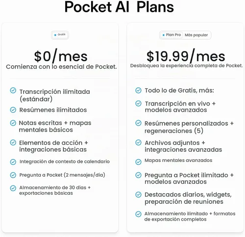 Vista 6 de Pocket Grabadora de voz AI, transcripción automática, tomador de notas AI Gris (Space Grey)