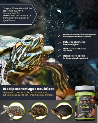 Vista 6 de Ultra Fresh - Palillo Nutritivo para Tortugas, Gamba Silvestre, Comida Acuática Enriquecida con Calcio y Vitamina D con Probióticos para Tortugas
