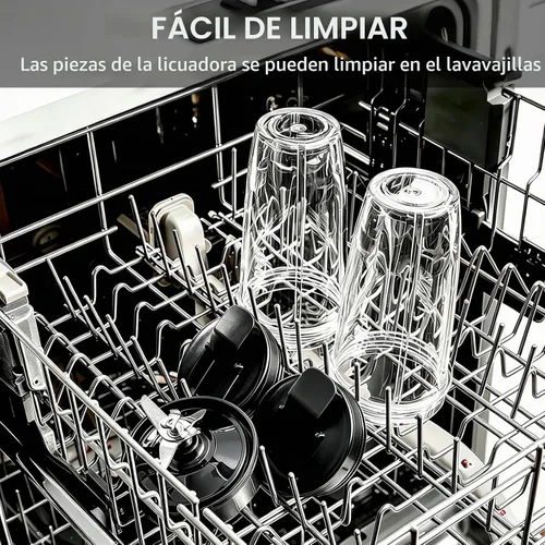 Vista 6 de Piezas de repuesto para licuadora Ninja, paquete de 2 vasos de licuadora Ninja de 24 onzas y tapas de sellado, cuchilla de repuesto de licuadora