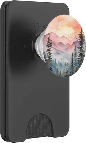 Vista 7 de Montañas Selva Bosque Senderismo Árbol de Pino Naturaleza PopSockets Adhesivo PopGrip