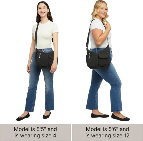 Vista 16 de Baggallini womens Everywhere Bagg Crossbody Women 11x9 Lightweight Nylon Hobo Water-resistant Travel Bag W/Rfid