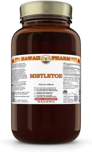 Vista 11 de Mistletoe (Viscum Album) Tintura de hierbas secas, hecha en Hawaii, materias primas orgánicas, todo natural, vegano, extracto líquido puro, 2 onzas