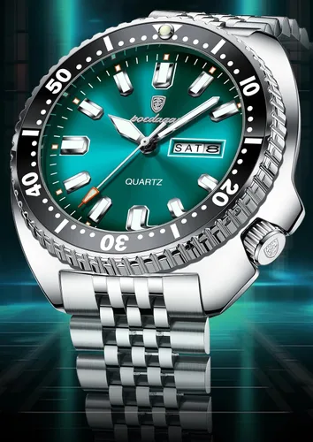 Vista 2 de Hombres de negocios reloj fecha semana impermeable luminoso hombre de lujo reloj de pulsera deportes acero inoxidable hombres moda cuarzo relojes