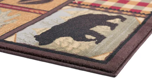 Vista 7 de Tayse Homespun Cabin - Alfombra larga multicolor para pasillo, entrada y cocina, vestíbulo de entrada, alfombra rústica larga para interiores, 2