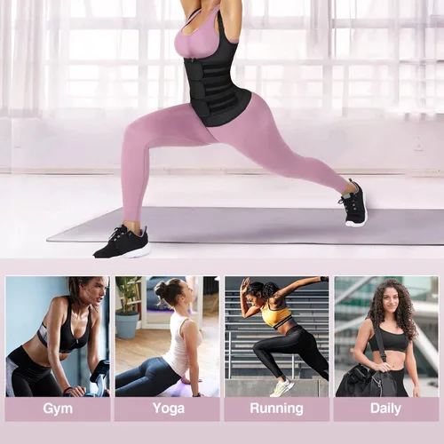 Vista 6 de FeelinGirl Waist Trainer for Women Latex Corset Cincher Vest Sport Workout Girdle Hourglass Body Shaper with Steel Bones