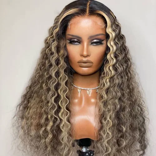 Vista 2 de Peluca de cabello humano con encaje frontal transparente HD 1B27 de 13 x 6 pulgadas, para mujeres negras, sin pegamento, línea capilar natural