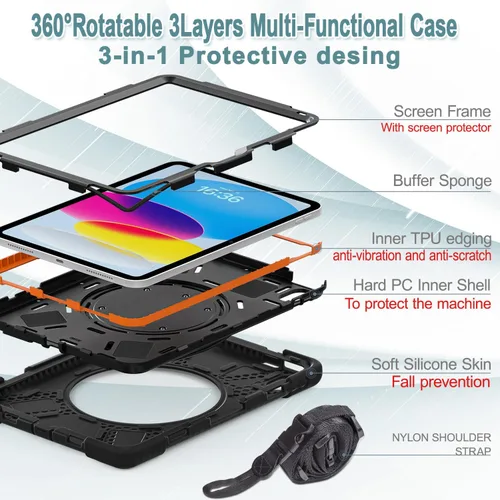 Vista 6 de Funda para iPad de 11ª Generación 11" (A16) 2025, iPad de 10ª Generación 10.9" 2022, Funda a Prueba de Golpes para Niños con Protector de Pantalla