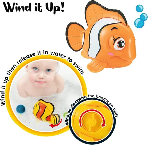Vista 5 de 6 piezas de juguetes de baño de viento de natación - Animales marinos en la bañera Windup motorizados niños agua baño diversión