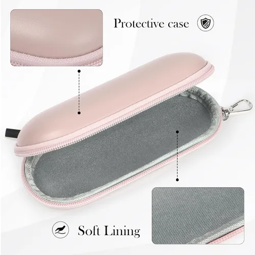 Vista 4 de Estuche delgado para lentes, organizador portátil de lentes de sol de viaje con mosquetón, almacenamiento de gafas con cremallera para hombres