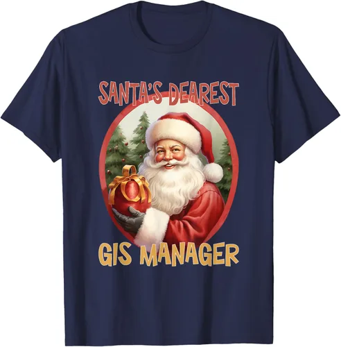 Vista 21 de GIS Manager Christmas Holiday Love Xmas T-Shirt Negro