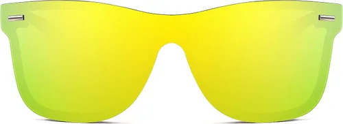 Vista 4 de FEISEDY Gafas de sol reflexivas de una pieza sin montura de moda con lentes de sol reflectantes B4114