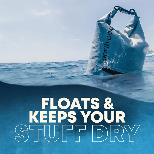 Vista 4 de Earth Pak Bolsa seca impermeable con bolsillo con cierre - Mochila de bolsa seca impermeable mantiene el equipo seco para kayak - Funda impermeable